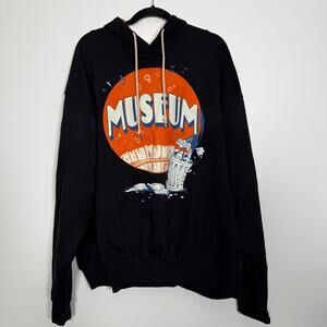 The Museum Black and Orange Graphic Hoodie